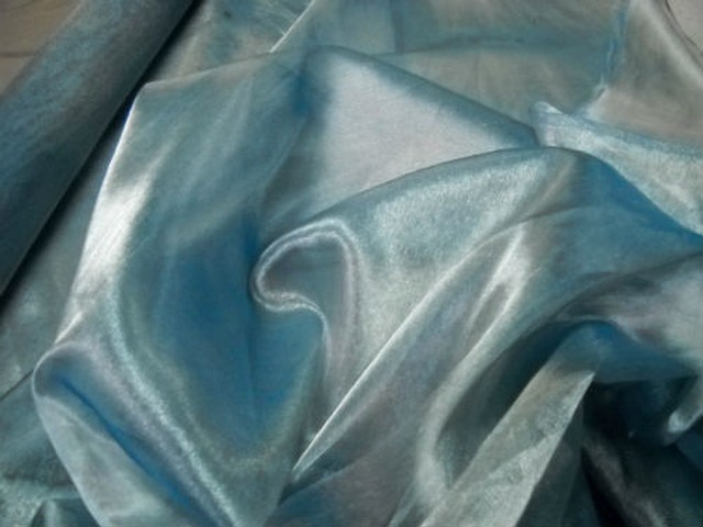Acetate soie bleu clair reflets metallises 1 
