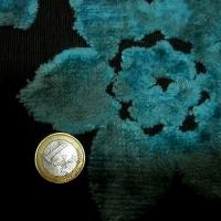 Ameublement marron devore fleur velours bleu paon 1 3 