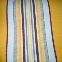 Bâche jaune citron rayée aubergine-blanc 1