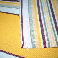 Bâche jaune citron rayée aubergine-blanc 2