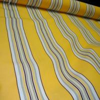 Bâche jaune citron rayée aubergine-blanc 3