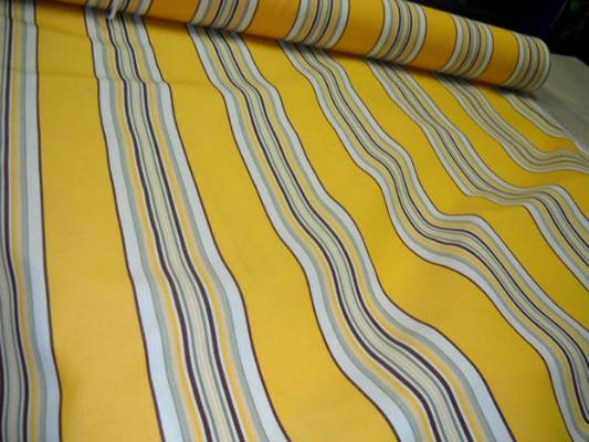 Bâche jaune citron rayée aubergine-blanc 3