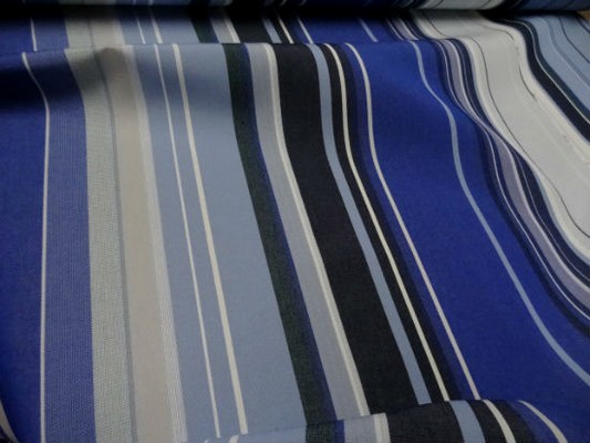 Bâche rayée bleu dur-bleu roi-ciel 1