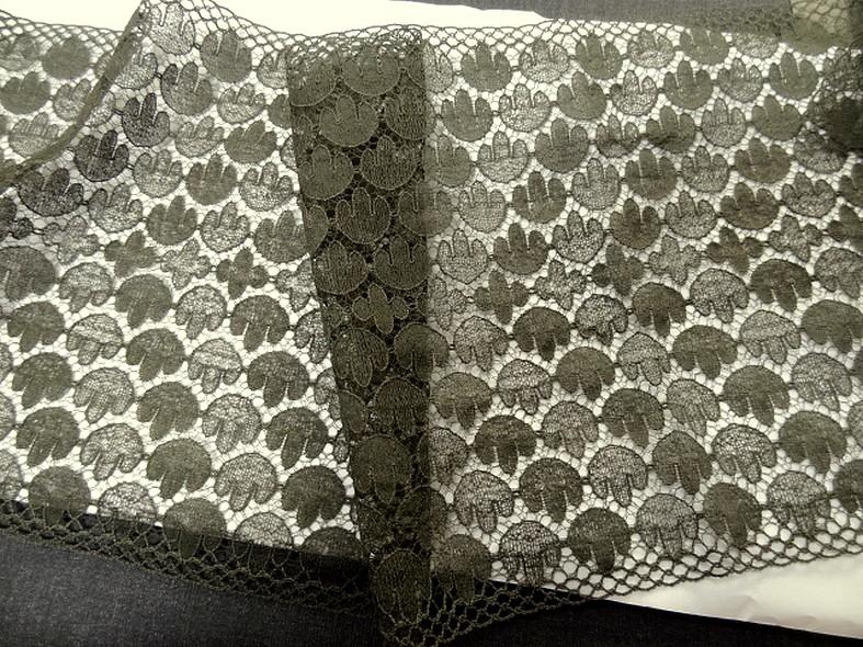 Bande de dentelle fine large kaki militaire 2