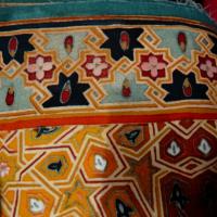 Bande de velours de coton azteque ocre 2