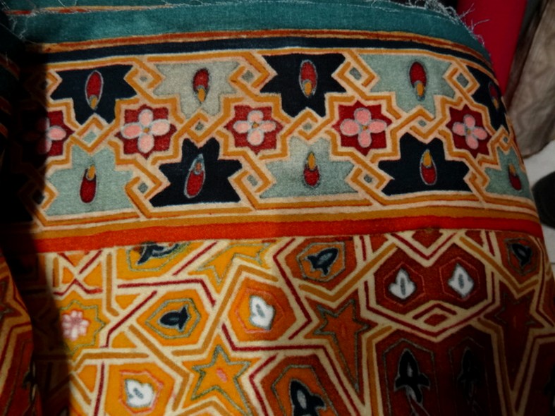 Bande de velours de coton azteque ocre 2