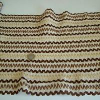 Bande elastique fronce ecrue a sequins et raphia 1 