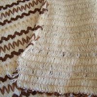 Bande elastique fronce ecrue a sequins et raphia 2 