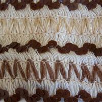 Bande elastique fronce ecrue a sequins et raphia 4 