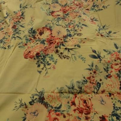 Bengaline coton fond beige safran roses d antan 1 