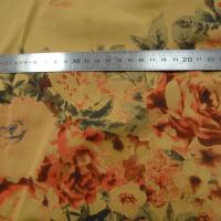 Bengaline coton fond beige safran roses d antan 2 