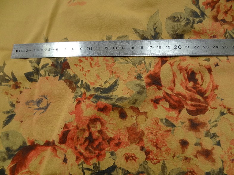 Bengaline coton fond beige safran roses d antan 2