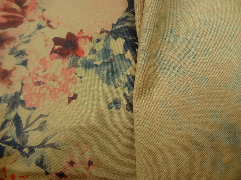 Bengaline coton fond beige safran roses d antan 4