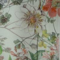 Bengaline coton fond blanc fleurs champetre 2