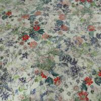 Bengaline coton fond blanc fleurs champetre 5