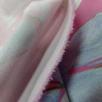 Bengaline coton rose larges fleurs 1