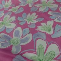 Bengaline coton rose larges fleurs 2