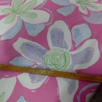 Bengaline coton rose larges fleurs 3