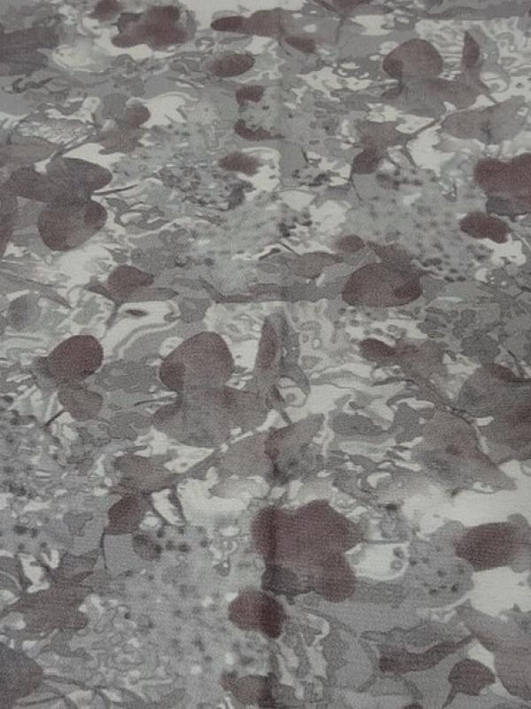 Bengaline fleurs floues gris prune 4 