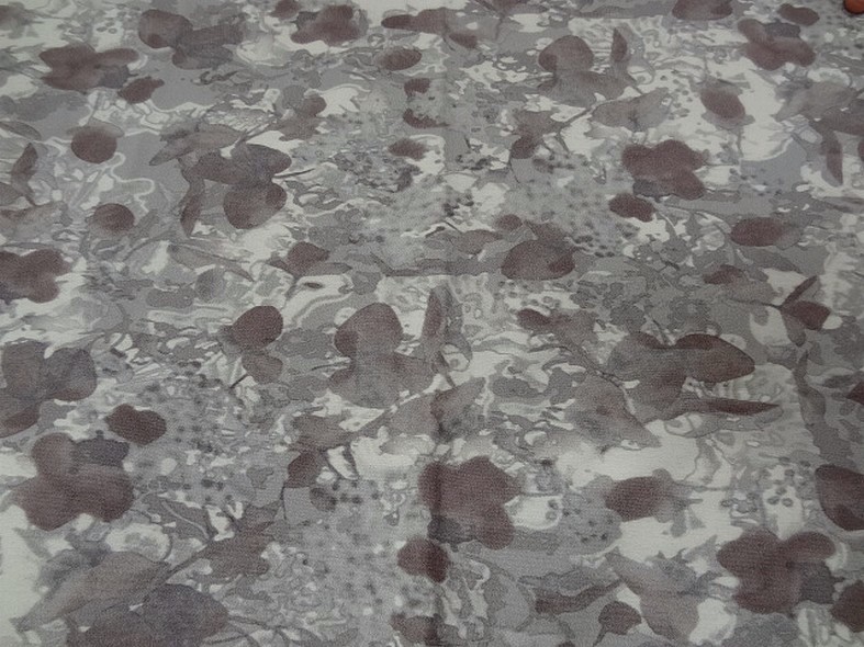 Bengaline fleurs floues gris prune 4