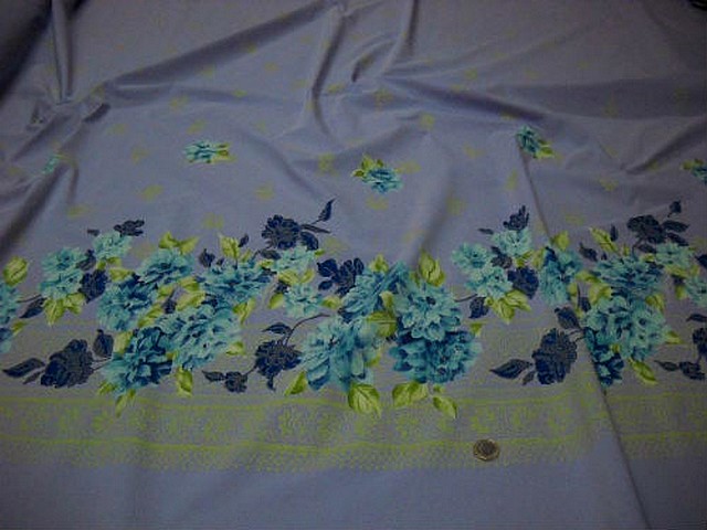 Bengaline lycra mauve clair embase fleurie bleu sarcelle et klein 1