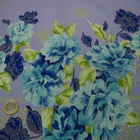 Bengaline lycra mauve clair embase fleurie bleu sarcelle et klein 3 