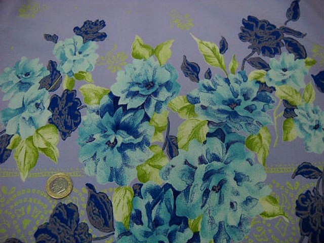 Bengaline lycra mauve clair embase fleurie bleu sarcelle et klein 3