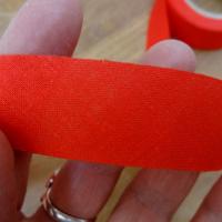 Biais coton rouge vermillon a plat 22 mm 2 