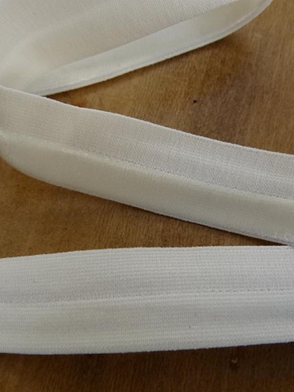 Biais elastique velours blanc casse 2 