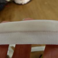 Biais elastique velours blanc casse 4 