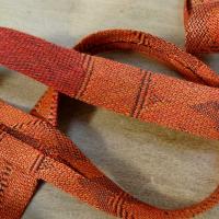 Biais orange motifs tisses 16 mm 1