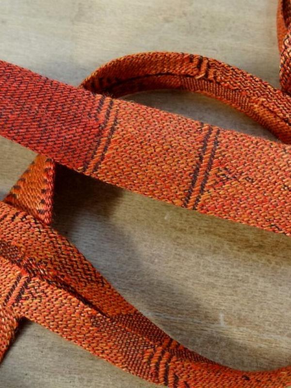 Biais orange motifs tisses 16 mm 1