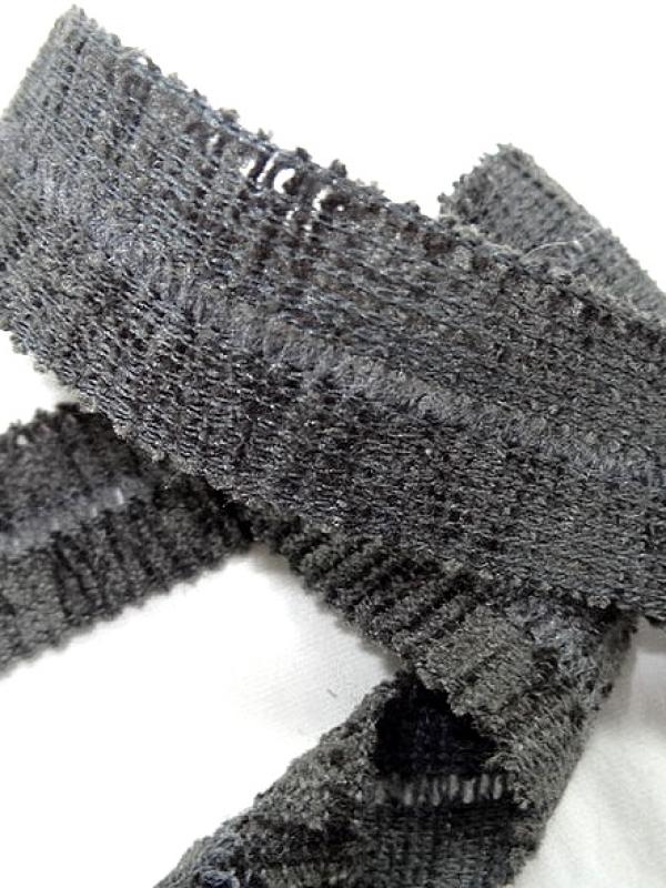Biais velours chenille gris 3 