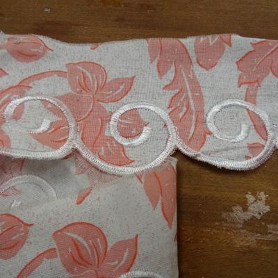 Bordure coton blanc rose the broderie spirale 1 