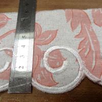 Bordure coton blanc rose the broderie spirale 2 