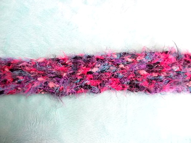 Bordure lainage cotele violet fuchsia 1