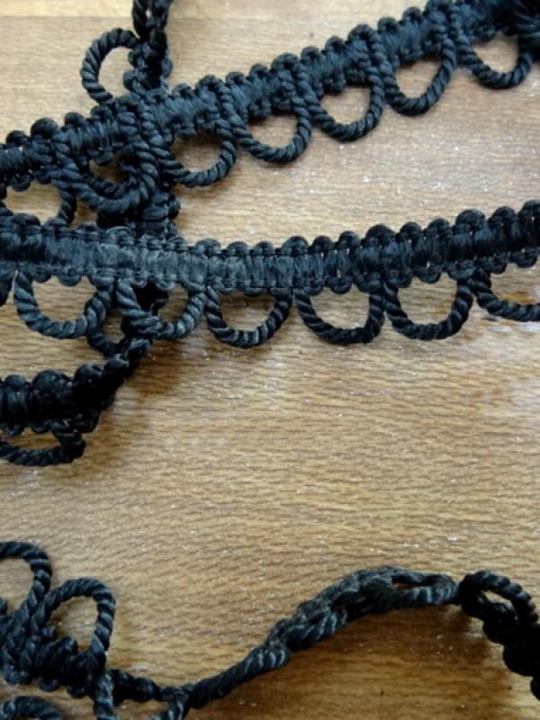 Bordure passe lacet noir 1 