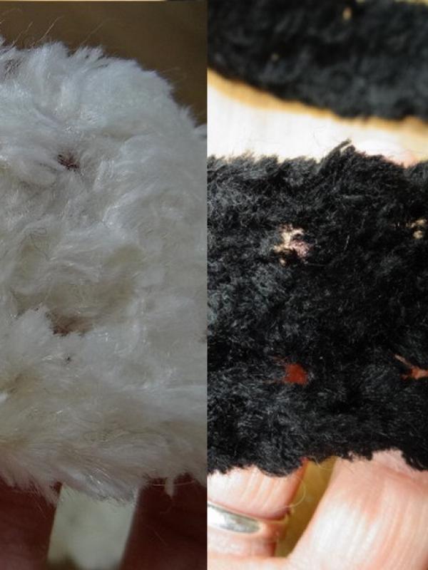 Bordure velours chenille noir ou blanc casse ajouré