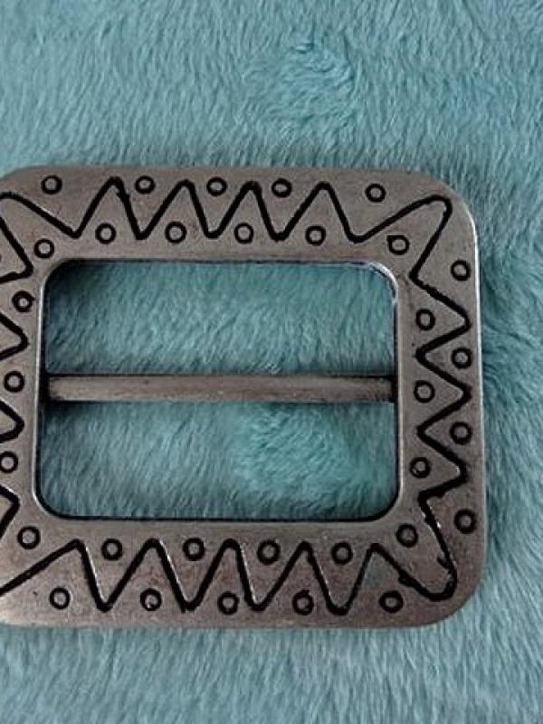 Boucle ceinture argent mat ethnique 01
