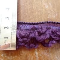 Boucle laine amethyste sur elastique 1 
