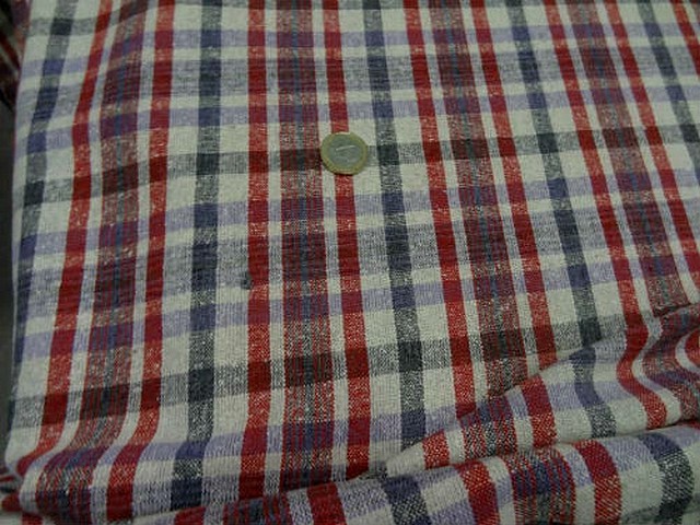 Bourrette de soie a carreaux rose rouge vermillon bleu de prusse 1