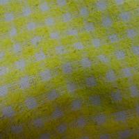 Bourrette de soie vichy jaune blanc 1