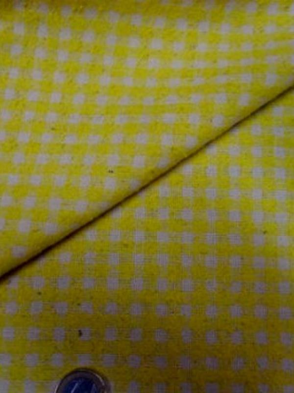 Bourrette de soie vichy jaune blanc 3 