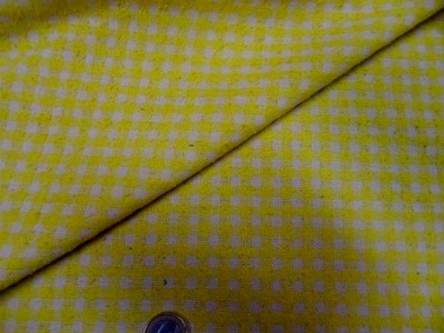 Bourrette de soie vichy jaune blanc 3