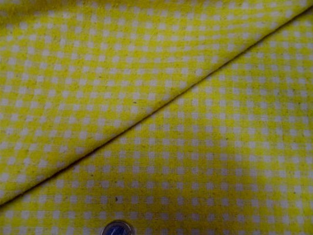 Bourrette de soie vichy jaune blanc casse 1