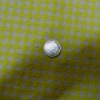 Bourrette de soie vichy jaune blanc casse 2 