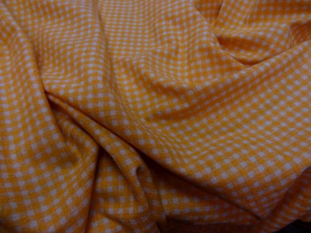 Bourrette de soie vichy orange blanc 1