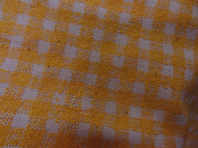 Bourrette de soie vichy orange blanc 2 
