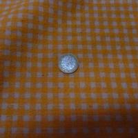 Bourrette de soie vichy orange blanc 3