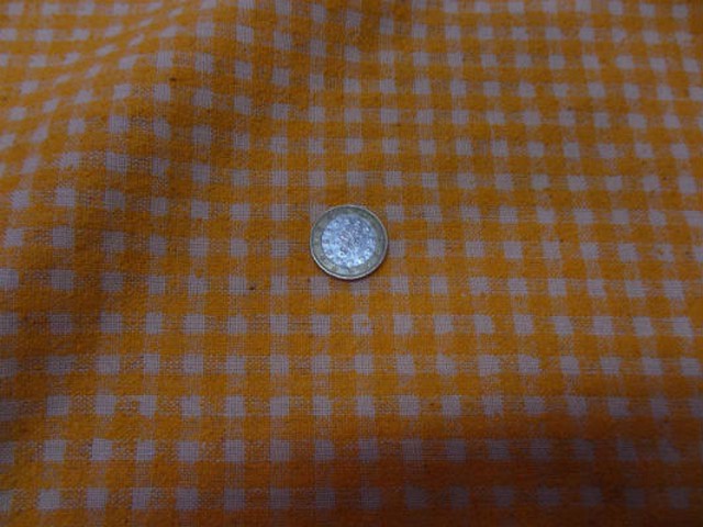 Bourrette de soie vichy orange blanc 3